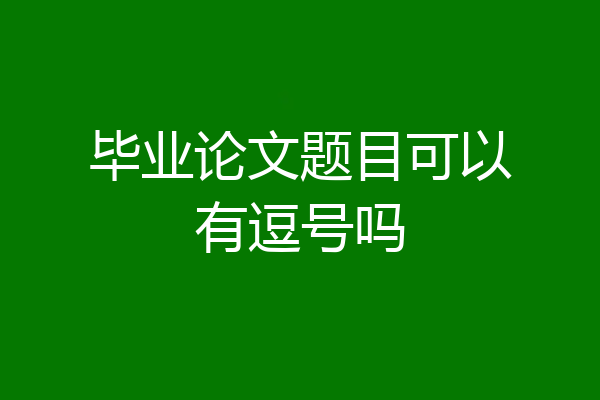 毕业论文题目可以有逗号吗