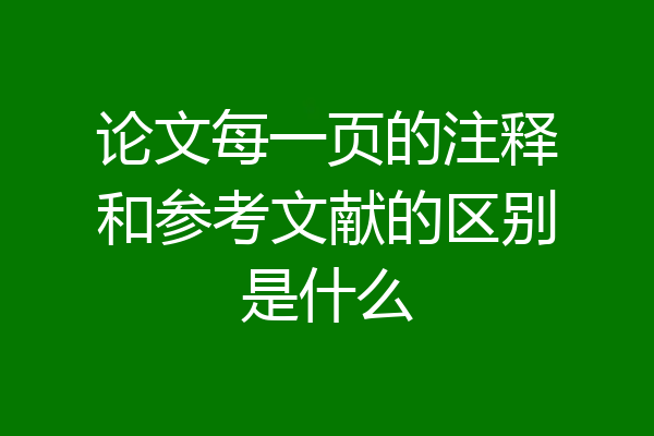 论文每一页的注释和参考文献的区别是什么