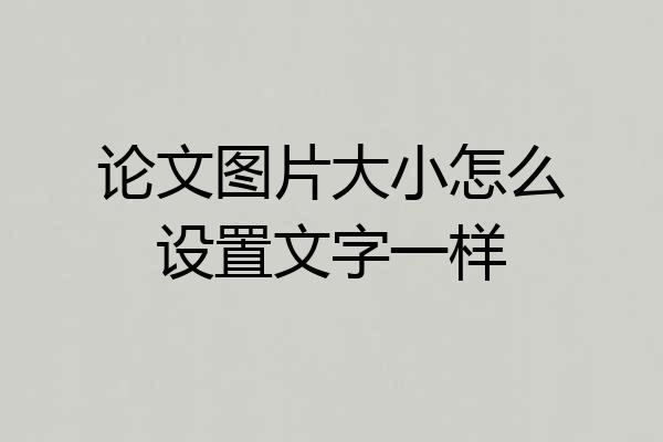 论文图片大小怎么设置文字一样
