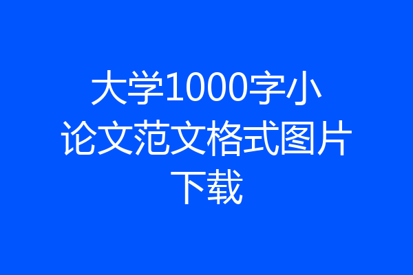 大学1000字小论文范文格式图片下载