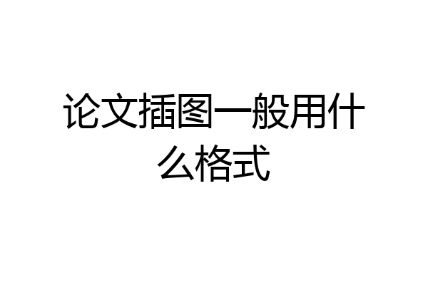 论文插图一般用什么格式