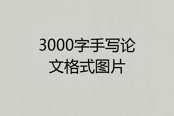 3000字手写论文格式图片