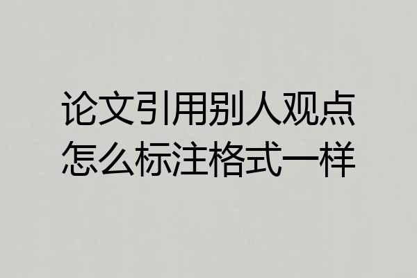 论文引用别人观点怎么标注格式一样