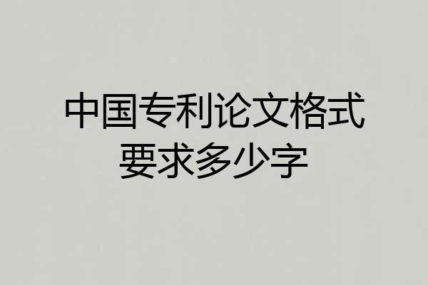中国专利论文格式要求多少字