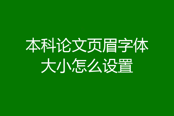 本科论文页眉字体大小怎么设置