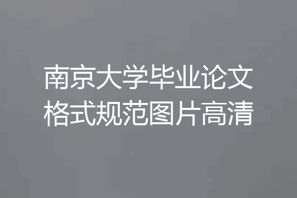 南京大学毕业论文格式规范图片高清