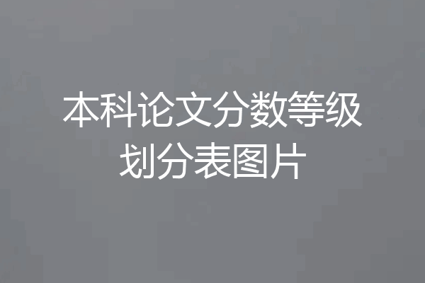 本科论文分数等级划分表图片