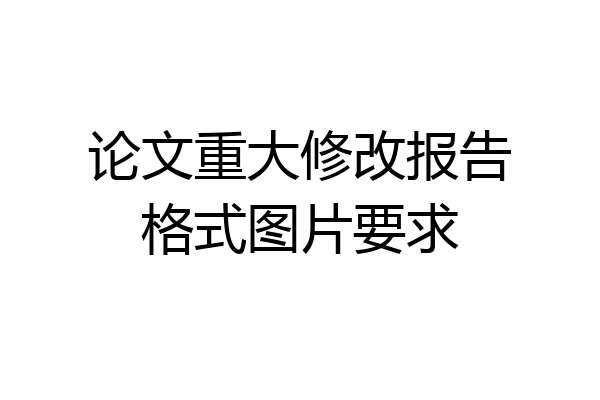 论文重大修改报告格式图片要求