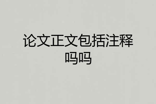 论文正文包括注释吗吗