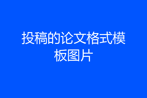 投稿的论文格式模板图片