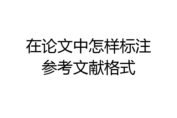 在论文中怎样标注参考文献格式