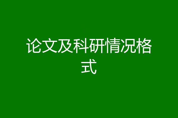 论文及科研情况格式