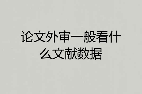 论文外审一般看什么文献数据