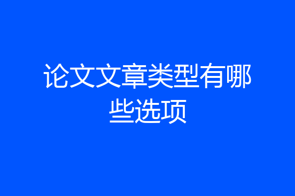 论文文章类型有哪些选项