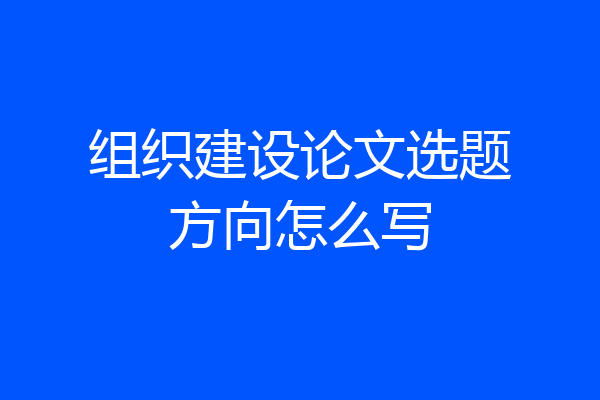 组织建设论文选题方向怎么写