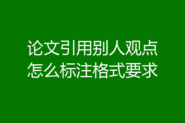 论文引用别人观点怎么标注格式要求