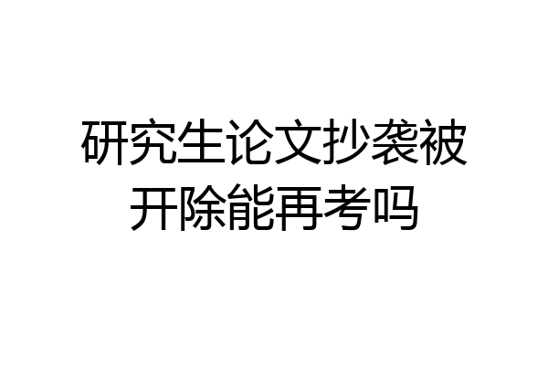 研究生论文抄袭被开除能再考吗