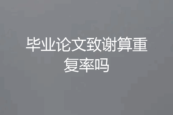 毕业论文致谢算重复率吗