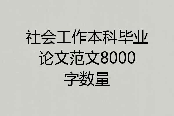 社会工作本科毕业论文范文8000字数量