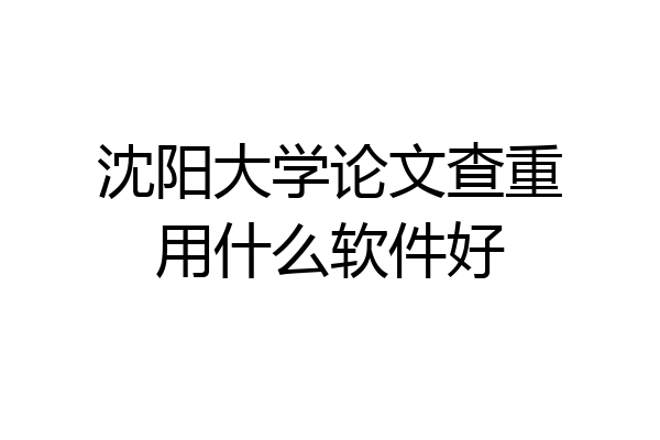 沈阳大学论文查重用什么软件好