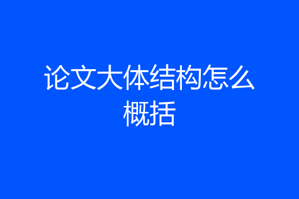 论文大体结构怎么概括