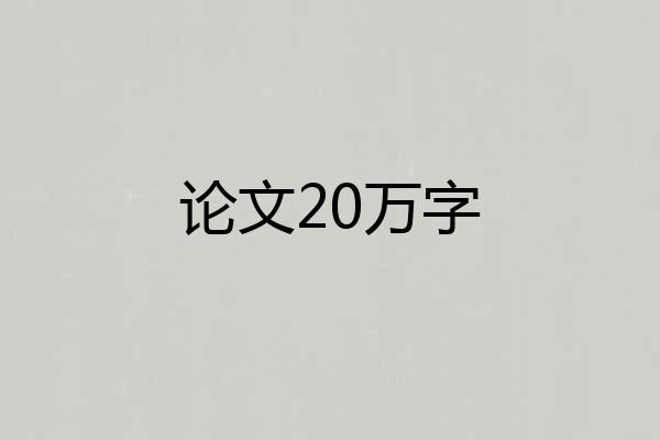 论文20万字