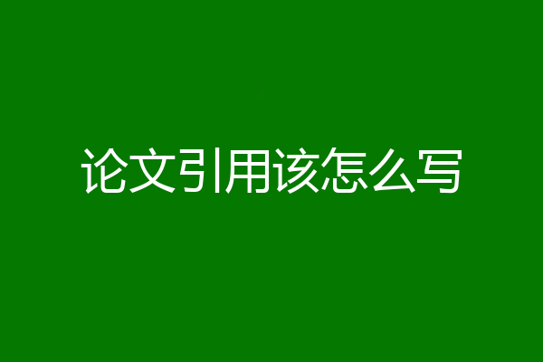 论文引用该怎么写
