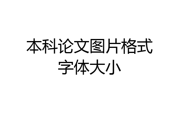 本科论文图片格式字体大小