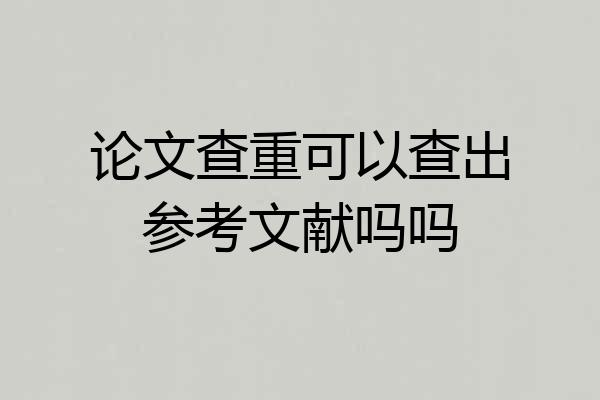论文查重可以查出参考文献吗吗