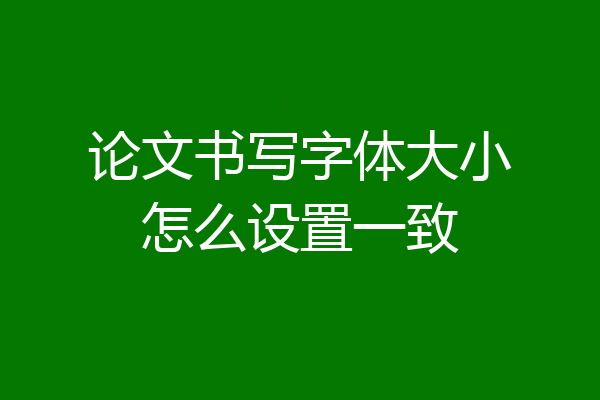 论文书写字体大小怎么设置一致