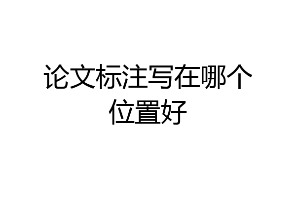 论文标注写在哪个位置好