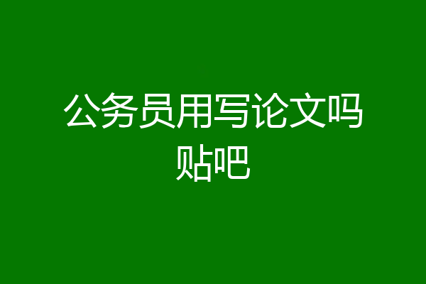 公务员用写论文吗贴吧