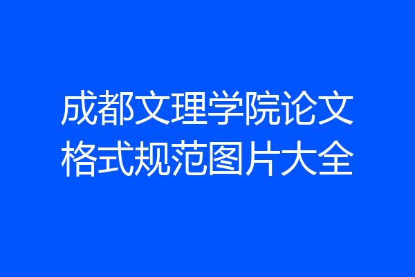 成都文理学院论文格式规范图片大全