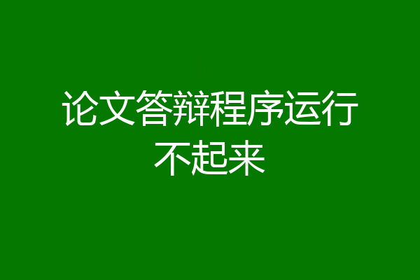 论文答辩程序运行不起来