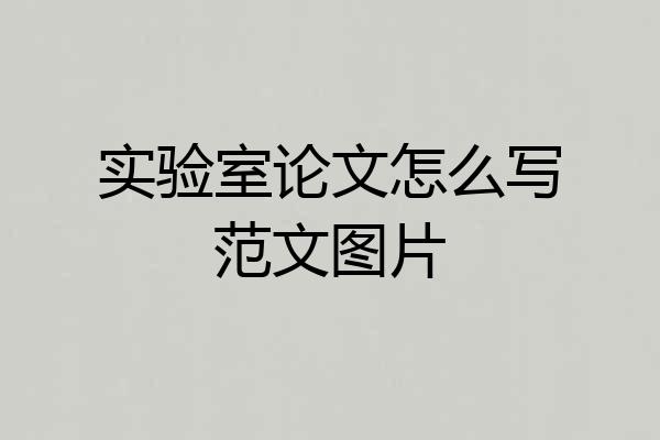 实验室论文怎么写范文图片