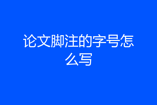 论文脚注的字号怎么写