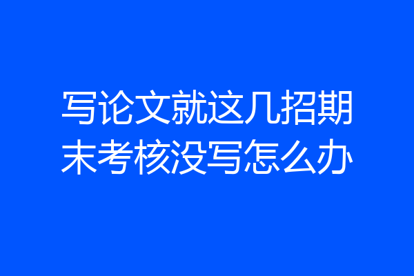 写论文就这几招期末考核没写怎么办