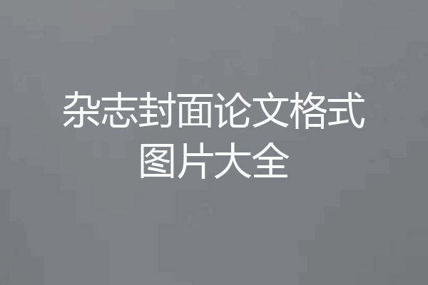 杂志封面论文格式图片大全