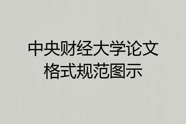 中央财经大学论文格式规范图示