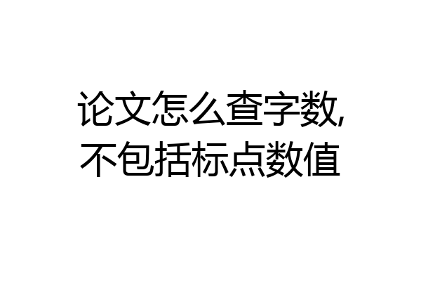 论文怎么查字数,不包括标点数值