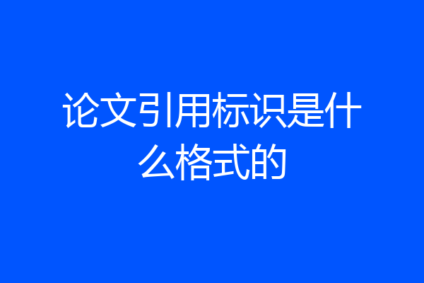 论文引用标识是什么格式的