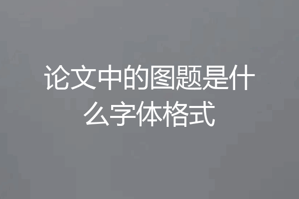 论文中的图题是什么字体格式