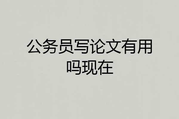 公务员写论文有用吗现在