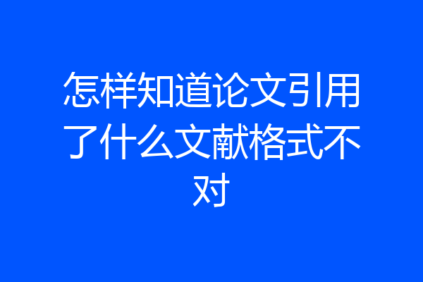 怎样知道论文引用了什么文献格式不对