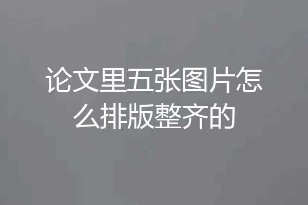 论文里五张图片怎么排版整齐的