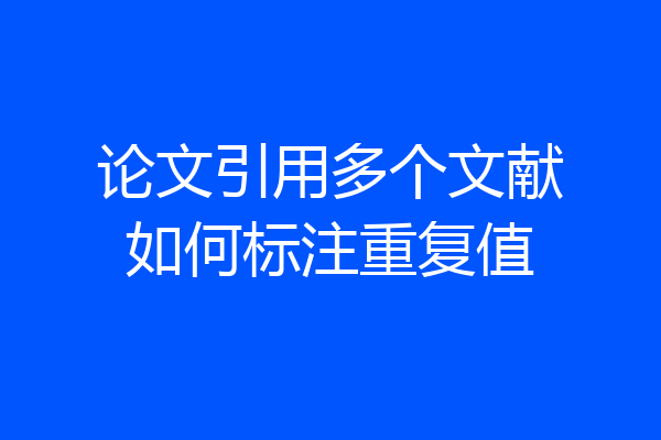 论文引用多个文献如何标注重复值