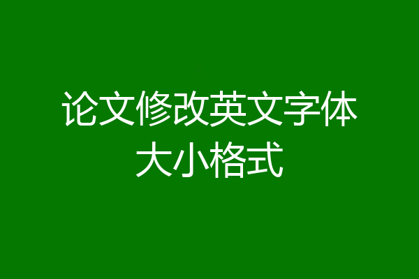 论文修改英文字体大小格式