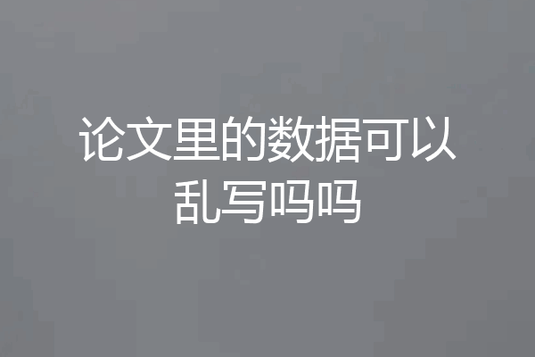 论文里的数据可以乱写吗吗