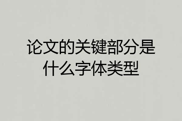 论文的关键部分是什么字体类型