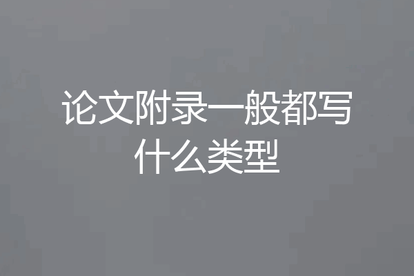 论文附录一般都写什么类型